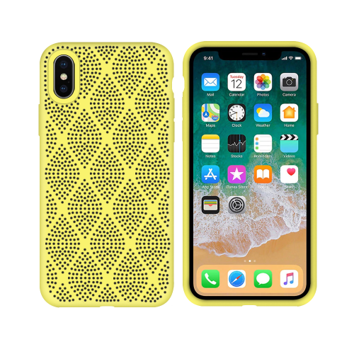 Силиконов гръб No brand, За Apple iPhone XS Max, Grid, Жълт - 51644