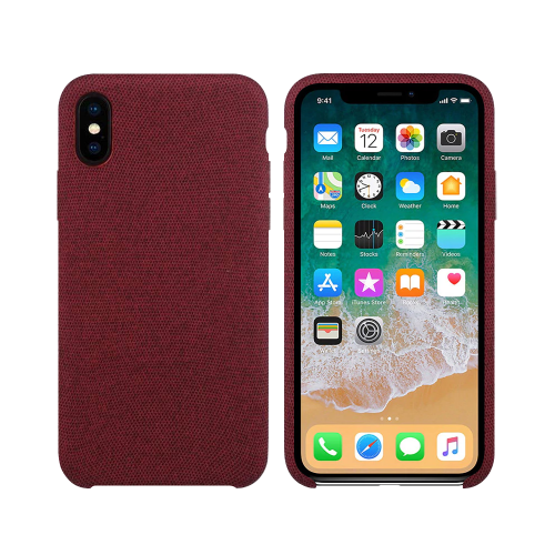 Силиконов гръб No brand, За Apple iPhone XS Max, Текстил, Hiha, Червен - 51684