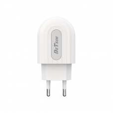Мрежово зарядно устройство DeTech, DE-28, 5V/2.4A 220V, 1 x USB, Бял - 14132