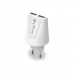 Мрежово зарядно устройство, DeTech, DE-01M, 5V/2.1A, 220V,2 x USB, С Micro USB кабел, 1.0m, Бял - 14119