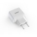 Мрежово зарядно устройство EMY MY-220 5V 2.4A, Универсално, 2 x USB, С кабел за iPhone 5/6/7, Бял - 14445
