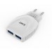 Мрежово зарядно устройство, EMY MY-221, 5V 2.1A, Универсално, 2 x USB, без кабел - 14403