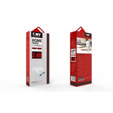 Мрежово зарядно устройство, EMY MY-221, 5V 2.1A, Универсално, 2 x USB, без кабел - 14403