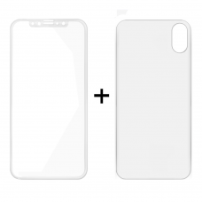 Стъклен протектор за дисплей и гръб, Remax Caesar, за iPhone X, 0.3 mm, Бял - 52326 Стъклен протектор за дисплей и гръб, Remax Caesar, за iPhone X, 0.3 mm, Бял - 52326