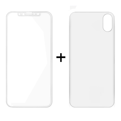 Стъклен протектор за дисплей и гръб, Remax Caesar, за iPhone X, 0.3 mm, Бял - 52326 Стъклен протектор за дисплей и гръб, Remax Caesar, за iPhone X, 0.3 mm, Бял - 52326