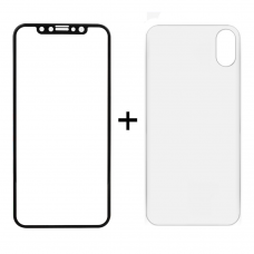 Стъклен протектор за дисплей и гръб, Remax Caesar, за iPhone X, 0.3 mm, Черен - 52325 Стъклен протектор за дисплей и гръб, Remax Caesar, за iPhone X, 0.3 mm, Черен - 52325