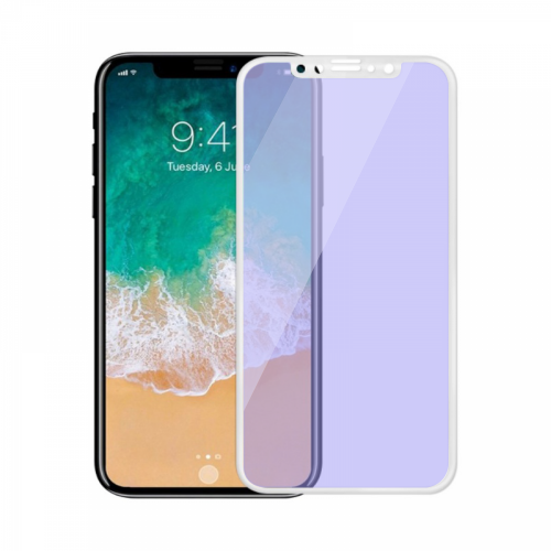 Стъклен протектор за целия дисплей Remax Four Beasts, Anti-Blu Ray, за iPhone X, 0.3 mm, Бял - 52318