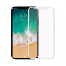 Стъклен протектор за целия дисплей, No brand, за iPhone X, 2.5D, 0.3 mm, Бял - 52372