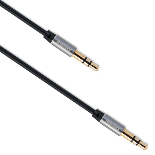 Аудио кабел 3.5mm жак, М/М, Remax, 2.0м, Черен -18269